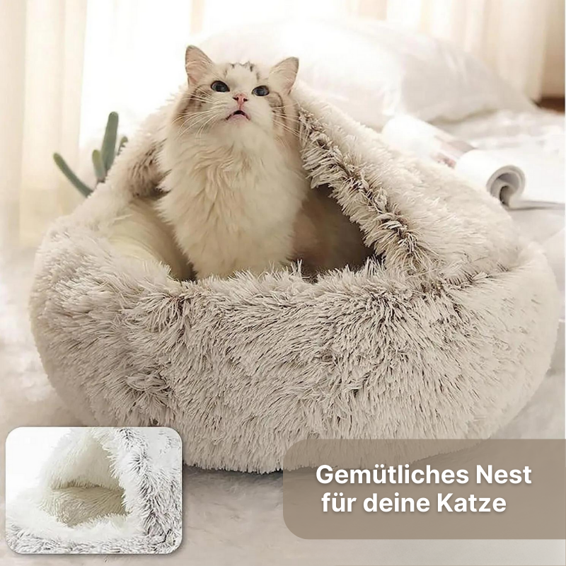 Kuschelige Plüsch-Katzenhöhle - der perfekte Rückzugsort für Deine Samtpfote