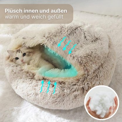 Kuschelige Plüsch-Katzenhöhle - der perfekte Rückzugsort für Deine Samtpfote