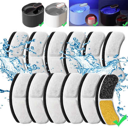 Ersatzfilter mit Aktivkohle für Premium Wassertrinkbrunnen als 6er / 12er Set
