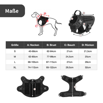 Robustes K9 Hundegeschirr mit Haltegriff - perfekte Kontrolle unterwegs