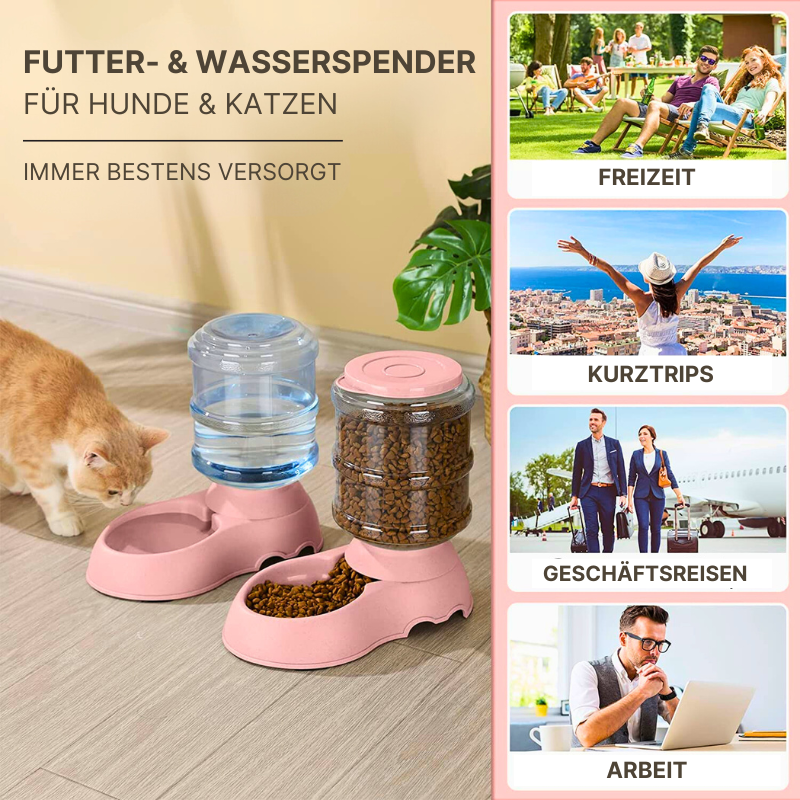 Automatischer Futter- und Wasserspender für Tiere - rund um die Uhr perfekt versorgt